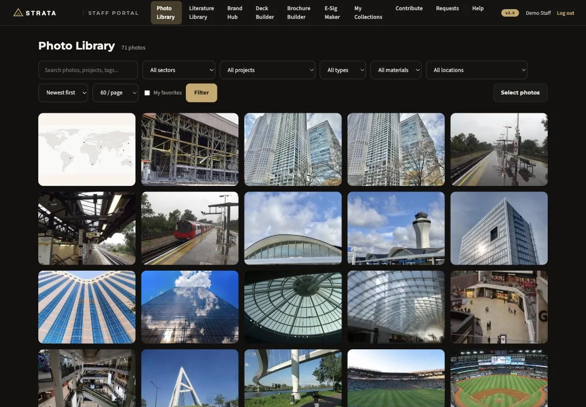 Photo library grid